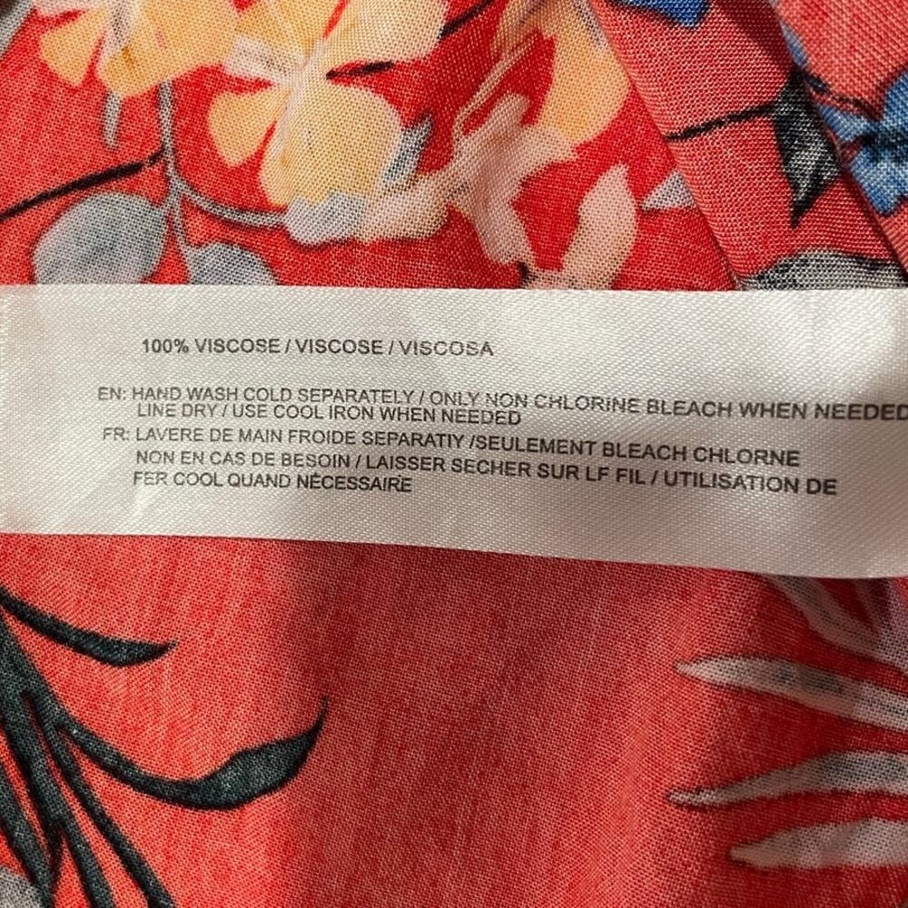 Band of Gypsies Floral Mini Dress Sz M Pockets Short Sleeves Tie Back Red - Picture 10 of 12